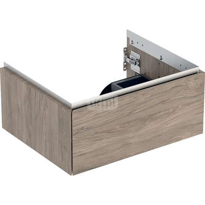 Szafka pod umywalkę Geberit ONE, z jedną szufladą: Szerokość umywalki=60cm, Orzech włoski hickory / Melamina, struktura drewna