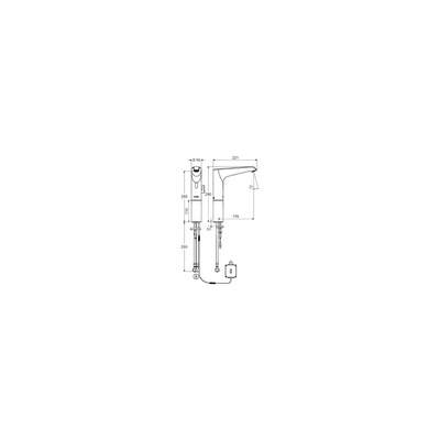 Bateria umywalkowa XERIS E 9V, chrom elektroniczna typ HDM, mid.