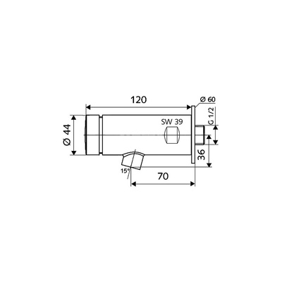 Samozamykająca bateria naścienna PETIT sc,1/2" chrom