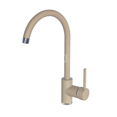 Zlew. zorba piaskowy granit 1k z/ko 580x440x164, 3,5" + osprzęt space-saver + bateria nemezja z wylewką "u"