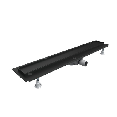 Odpływ liniowy Base-Low Black 90x8x7 cm z maskownicą Black Plate