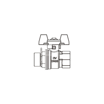 Zawór kulowy 3/4 GZ x 3/4 GW z czerwonym uchwytem, do zespołów zaworowych węzłów Regudis