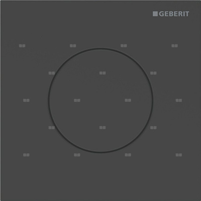 Pneumatyczny zawór spłukujący Geberit do pisuaru, ręczny, Typ 40, stal nierdzewna czarny, okrągły