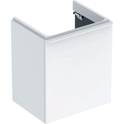 Szafka pod umywalkę Geberit Smyle Square, z jednymi drzwiami: 53.6x61.7x43.3cm, Biały, Szerokość umywalki=55cm, Drzwi=Zawias po lewej