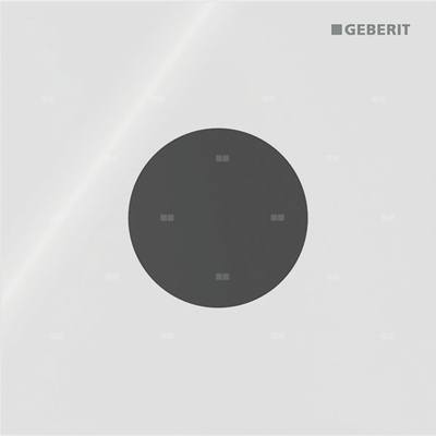 Elektroniczny zawór spłukujący Geberit do pisuaru, zasilanie bateryjne, Typ 40, szkło białe, okrągły