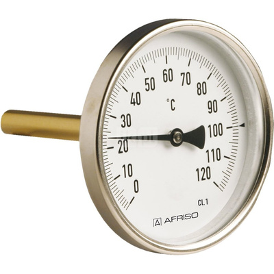Termometr bimetaliczny AFRISO BiTh I, D211 fi 63 mm 0…160'C tuleja 100 mm połączenie ax