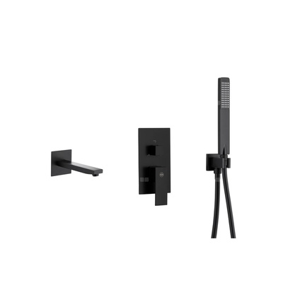 LOGON zestaw wannowy podtynkowy z baterią 3 funkcyjną, czarny