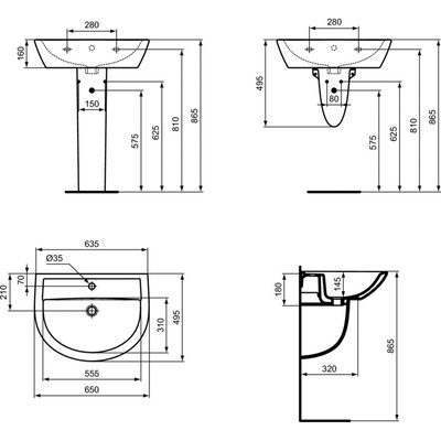 EUROVIT Umywalka 65cm