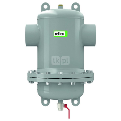 Separator mikropęcherzy REFLEX D 114.3 R, 10 bar / 110'C, z kołnierzem rewizyjnym, kolor: szary