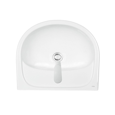 Umywalka Koło Solo, B50cm, H17cm, T42cm, z otworem na baterię, z przelewem