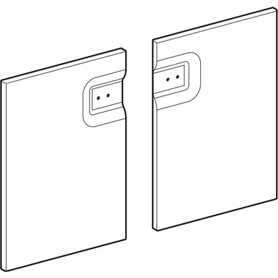 Drzwi Koło Twins do szafki pod umywalkę, z dwoma drzwiami: Biały / Lakierowany na wysoki połysk, Szerokość umywalki=80cm