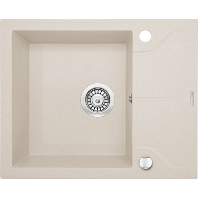 Zlew. andante beż granit 1k z/ko 590x490x194, 3,5" + osprzęt space-saver