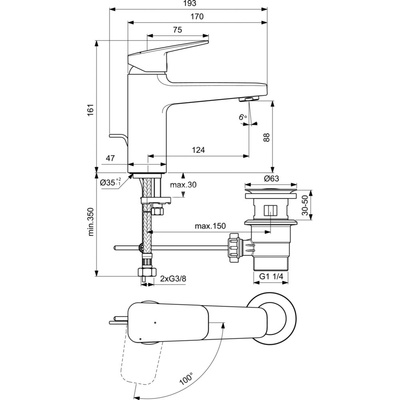 CERAPLAN BATERIA UMYWALKOWA H90 RTD BS PU/PL 5L