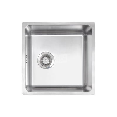 Zlew. podblatowy egeria stal szczotkowana 1k b/o 440x440x200 3,5" + osprzęt space-saver