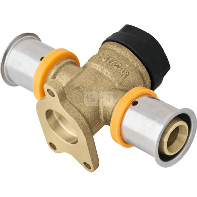 Trójnik ścienny mosiężny przelotowy z uszami GW ultraPRESS - 20 Rp1/2" L = 41 mm