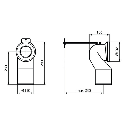 Kolano 90 st. dł. 95-210 mm