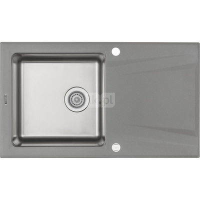Zlew. prime szary metalik granito-stal 860x500x220 3,5" + osprzęt space-saver