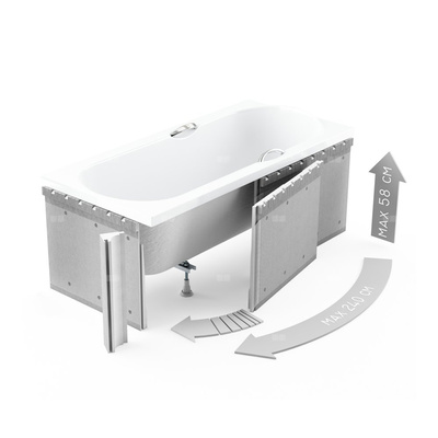 Obudowa 170+90x58 bez półki do wanny prostokątnej