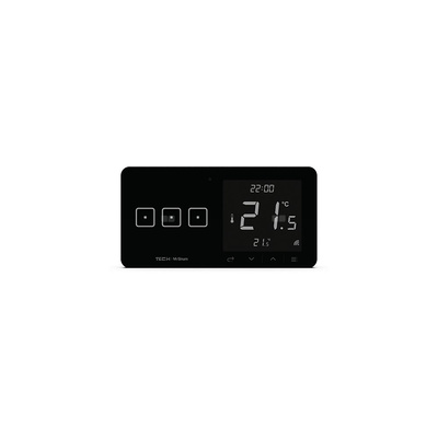 Regulator pokojowy + włącznik tójpolowy WSR-03mL - LEWA, komunikacja przewodowa Sinum SBUS, kolor Czarny