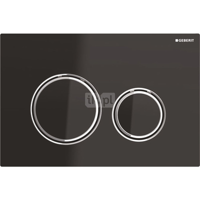 Przycisk uruchamiający Geberit Sigma50, przedni, szkło czarne, okrągły