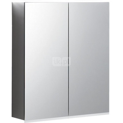 Szafka z lustrem Geberit Option Plus z oświetleniem, z dwoma drzwiami: 60x70x17.2cm, Korpus: lustrzany z zewnątrz, Drzwi: lustrzane wewnątrz i z zewnątrz