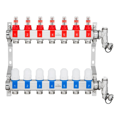 Rozdzielacz stalowy ogrzewania podłogowego Invena Prov
