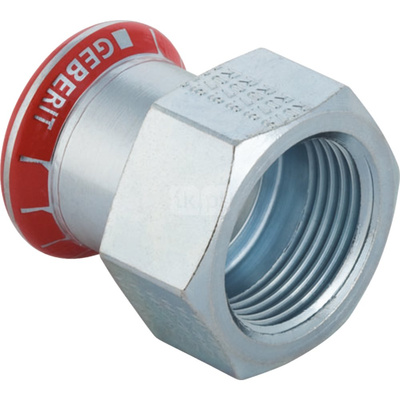 Złącze GEBERIT Mapress C-Stahl FKM przejściowe, stal (ocynk galwaniczny/elektrolityczny) (ocynk), 1 1/4'' x 35 mm (GW x mufa zaprasowywana), (głębokość: 2 mm) z uszczelką