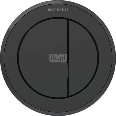 Pneumatyczny przycisk uruchamiający WC Geberit Typ 10, ręczny, meblowy dwudzielny, czarny mat, easy-to-clean