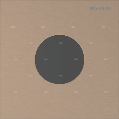 Elektroniczny zawór spłukujący Geberit do pisuaru, zasilanie 230V, Typ 40, stal czerwone złoto, okrągły