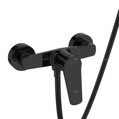 Bateria natryskowa z zestawem natryskowym Alonia czarny połysk