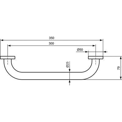 IOM PORĘCZ 300MM CHROME