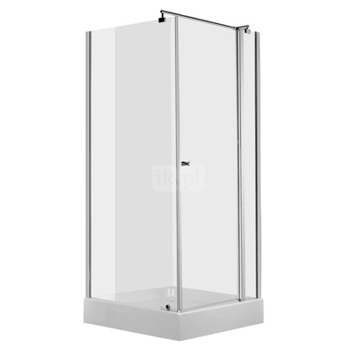 Kabina cubic kwadratowa, szkło transparentne z powłoką, profil chrom, 80x80 cm