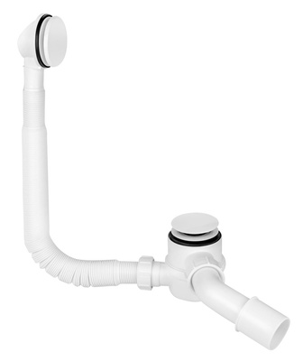 SYFON WANNOWY KLIK-KLAK Z PRZELEW BIALY MOS.