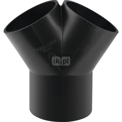 Trójnik GEBERIT HDPE 60' PE 75 mm x 63 mm x 63 mm (króciec z tworzywa sztucznego do spawania/zgrzewaniania x króciec z tworzywa sztucznego do spawania/zgrzewaniania x króciec z tworzywa sztucznego do spawania/zgrzewaniania)