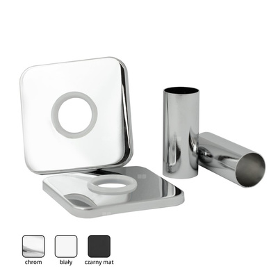 ZMK2 Zestaw maskujący do grzejników z dwiema rozetami kwadratowymi i tulejami, chrom