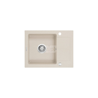 Zlew. zorba beż granit 1k z/ko 580x440x164, 3,5" + osprzęt space-saver