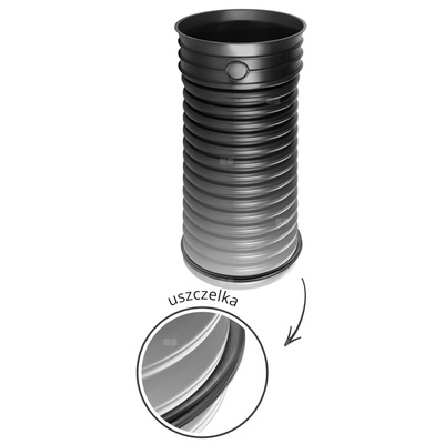 Rura PP dwuścienna z kielichem SN 10 i z uszczelką MCEM 200 x 3000 SN10