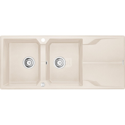 Zlew. andante beż granit 2k z/o 1160x500x224, 3,5" + osprzęt space-saver