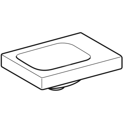 Umywalka GEBERIT iCon Light prostokątna, biała, 380mm, bez otworu na baterię, bez odpływu przelewowego, półka z prawej