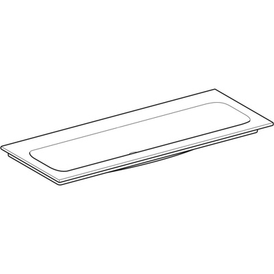 Umywalka GEBERIT iCon 2-stanowiskowa prostokątna, biała, 1200mm, bez otworu na baterię, nakładany od góry, bez odpływu przelewowego, półka od ściany