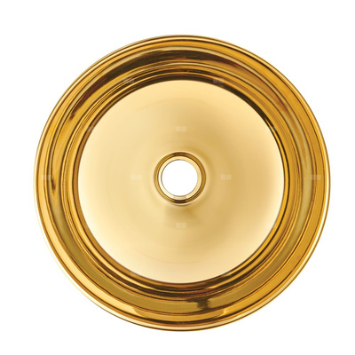 Umywalka nablatowa TINOS czarno/złoty połysk