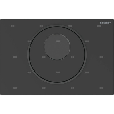 Przycisk uruchamiający Geberit Sigma10 do systemu spłukiwania WC z elektronicznym uruchamianiem spłukiwania, okrągły: Płyta i przycisk: lakierowane na kolor czarny matowy, z powłoką easy-to-clean, Pierścień ozdobny: czarny