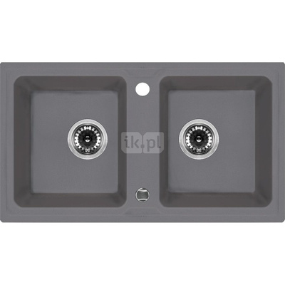 Zlew. zorba szary metalik granit 2k b/o 780x435x180, 3,5" + osprzęt space-saver