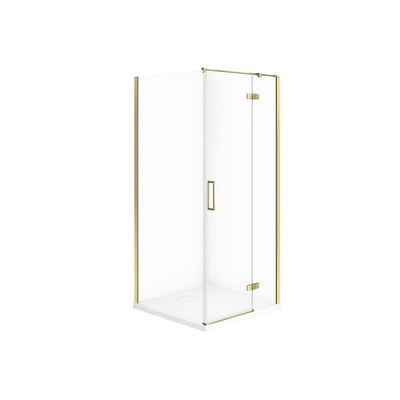 SET C554 KABINA CITY PRAWA ZŁOTA 90X90X195+TAKO SLIM BIAŁY MAT WIR