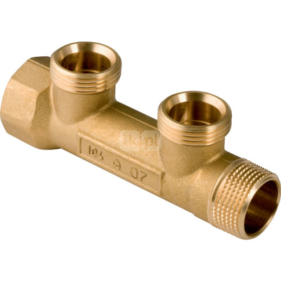 Rozdzielacz hydrauliczny GEBERIT Mepla R mosiądz GW gazowy walcowy x GZ gazowy walcowy 3/4'', odgałęzień: 3 (3/4'')