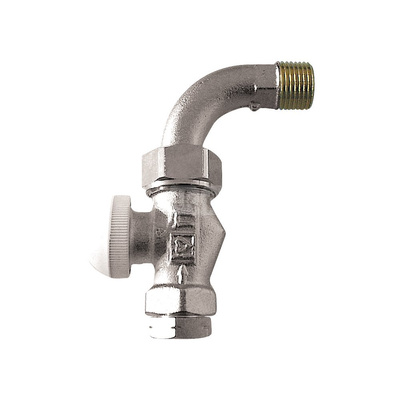 Zawór grzejnikowy termostatyczny HERZ TS-90 prosty z kolanem, połączenie 1/2'' (niklowanie)