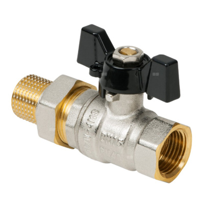 Zawór kulowy wodny typ ciężki Invena Gladiator Prov ze śrubunkiem i pokrętłem motylkowym