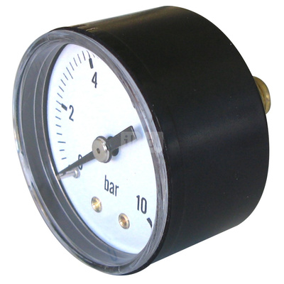 Manometr z rurką Bourdona SOCLA 3212B 0-6 bar Gwint zewnętrzny 1/4'' aksjalny fi 50 mm, obudowa z tworzywa sztucznego