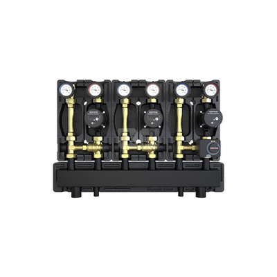 Zestaw DZGP-ECF-15/ z dwoma grupami z zaw. termost. 20-45' C i jedną z zaw. miesz. i siłownikiem z pompami DEFRO ECOFLOW ENERGY