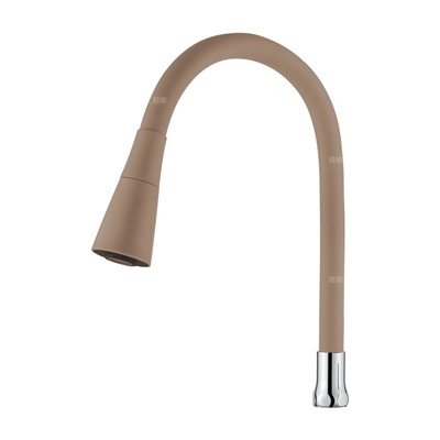 Dwufunkcyjna elastyczna wylewka do baterii, beżowy / chrom